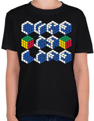 printfashion Cube id life - Gyerek póló - Fekete (15638106)