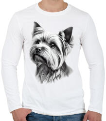 printfashion Yorkshire terrier kutya - Férfi hosszú ujjú póló - Fehér (13384825)
