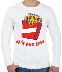 printfashion It's Fry Day - Férfi hosszú ujjú póló - Fehér (7078438)
