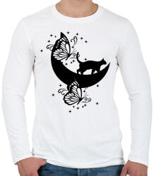 printfashion macska - Férfi hosszú ujjú póló - Fehér (14903600)