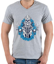 printfashion Jön a bosszú - Férfi V-nyakú póló - Sport szürke (805843)