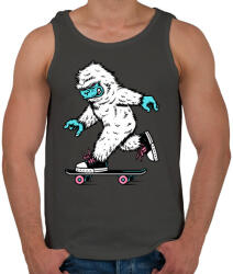 printfashion Gördeszkás Yeti - Férfi atléta - Sötétszürke (95125)