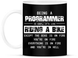 printfashion Being a programmer (white) - Bögre - Fekete (7241062)
