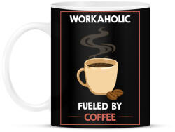 printfashion Workaholic fueled by coffee - Bögre - Fekete (7447975)