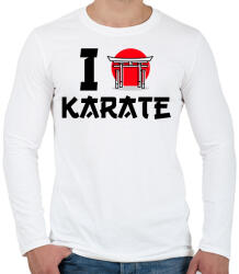 printfashion I love Karate - Férfi hosszú ujjú póló - Fehér (9446315)