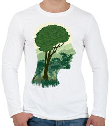 printfashion Zöld elme - Férfi hosszú ujjú póló - Fehér (6250757)