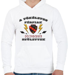 printfashion Tökéletes férfi december - Férfi kapucnis pulóver - Fehér (2744489)
