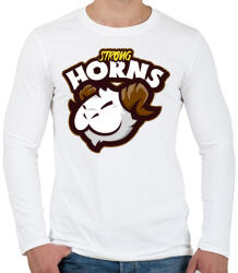 printfashion Strong Horns - Férfi hosszú ujjú póló - Fehér (5134879)