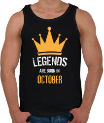 printfashion A legendák Októberben születtek - Férfi atléta - Fekete (1930719)