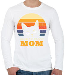 printfashion Best Cat Mom Ever - Férfi hosszú ujjú póló - Fehér (6355135)