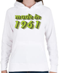 printfashion made-in-1961-green-grey - Női kapucnis pulóver - Fehér (482894)