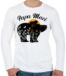 printfashion Papa maci - Férfi hosszú ujjú póló - Fehér (6605619)