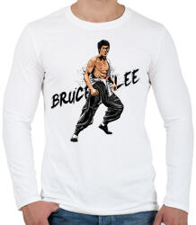 printfashion Bruce Lee - Férfi hosszú ujjú póló - Fehér (16832673)