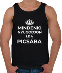 printfashion NYUGODJ LE A PICSÁBA - Férfi atléta - Fekete (10956576)