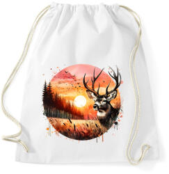 printfashion Szarvas - erdei naplemente - ajándék vadászoknak - Sportzsák, Tornazsák - Fehér (15377572)