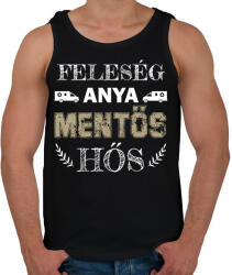 printfashion Feleség, anya, mentős, hős - Férfi atléta - Fekete (9126301)