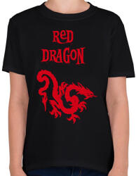 printfashion red dragon2 - Gyerek póló - Fekete (1478359)