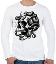 printfashion Koponya - Férfi hosszú ujjú póló - Fehér (15170435)