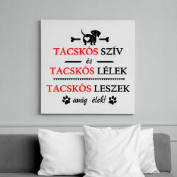 printfashion Tacskós szív és Tacskós lélek! - Vászonkép - Fehér (6636318)