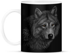 printfashion Farkas portré - Bögre - Fekete (5028804)