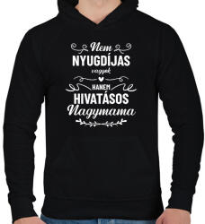 printfashion Hivatásos nagymama - Férfi kapucnis pulóver - Fekete (9062924)