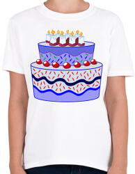 printfashion Születésnapi torta - Gyerek póló - Fehér (10696359)