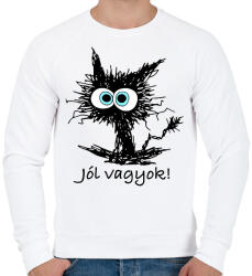 printfashion Jól vagyok - Férfi pulóver - Fehér (10360433)