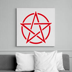 printfashion pentagram - Vászonkép - Fehér (6626570)