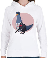 printfashion Gengszter galamb - Női kapucnis pulóver - Fehér (4588462)
