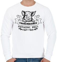 printfashion Fogóembernek születni kell - Férfi pulóver - Fehér (11625385)