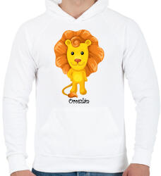 printfashion Oroszlán - Férfi kapucnis pulóver - Fehér (2806985)