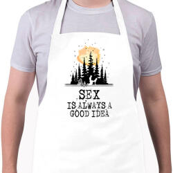 printfashion A szex mindig egy jó ötlet - Kötény - Fehér (4904835)