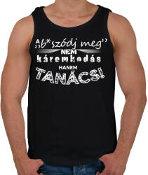 printfashion A b*szódj meg nem káromkodás, hanem TANÁCS! - Férfi atléta - Fekete (16437015)