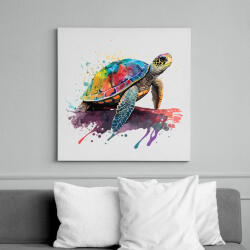printfashion teknős béka - Vászonkép - Fehér (16598344)