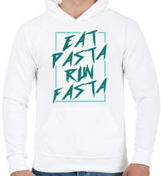 printfashion Eat pasta run fasta - Férfi kapucnis pulóver - Fehér (7356053)
