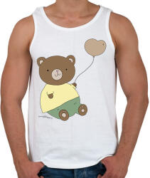 printfashion Mackó szíves lufival - Férfi atléta - Fehér (12214900)