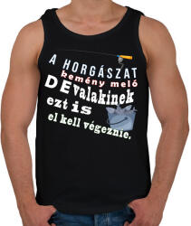 printfashion Kemény meló a pecázás - Férfi atléta - Fekete (2614824)