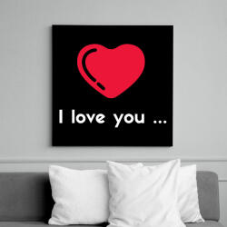 printfashion I love you. . - Vászonkép - Fekete (6651378)