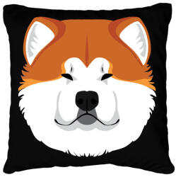 printfashion Akita Inu - Párnahuzat, Díszpárnahuzat - Fekete (4840129)