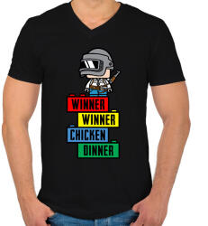 printfashion Lego PUBG - Férfi V-nyakú póló - Fekete (1554960)