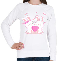 printfashion Nyuszi szerelem! - Női pulóver - Fehér (14186967)