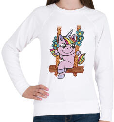 printfashion Unikornis hintán - Női pulóver - Fehér (11689087)