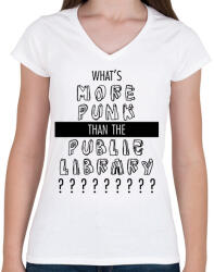 printfashion What's more punk - Női V-nyakú póló - Fehér (7666625)