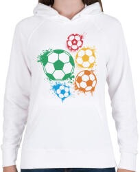 printfashion Focilabdák - Női kapucnis pulóver - Fehér (14151365)