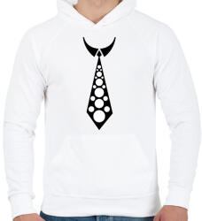 printfashion Pöttyös nyakkendő - Férfi kapucnis pulóver - Fehér (15964111)