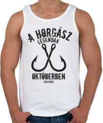 printfashion A horgász legendák - Férfi atléta - Fehér (5003385)