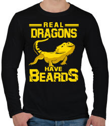 printfashion Az igazi sárkányoknak van szakálla - Férfi hosszú ujjú póló - Fekete (1242858)