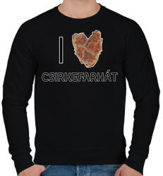 printfashion I love (rántott) csirkefarhát - Férfi pulóver - Fekete (11565370)