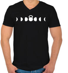 printfashion Kettlebell hold - Férfi V-nyakú póló - Fekete (11719762)