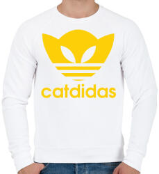 printfashion Catdidas - Férfi pulóver - Fehér (985192)